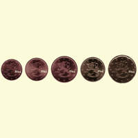 1 , 2 , 5 , 10 , 20 cent FINNLAND 2004 1 , 2 , 5 , 10 , 20 cent FINNLAND 2004