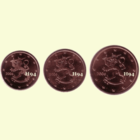 1 , 2 , 5 cent FINNLAND 2006