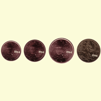 1 , 2 , 5 , 10 cent FRANKREICH 2001 1 , 2 , 5 , 10 cent FRANKREICH 2001