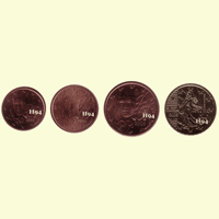 1 , 2 , 5 , 10 cent FRANKREICH 2005 1 , 2 , 5 , 10 cent FRANKREICH 2005