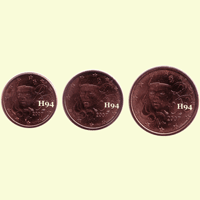 1 , 2 , 5 cent FRANKREICH 2007