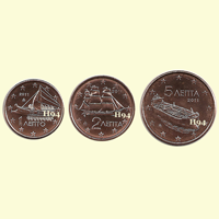1 , 2 , 5 cent GRIECHENLAND 2011