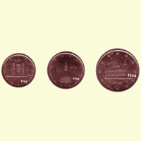 1 , 2 , 5 cent ITALIEN 2006