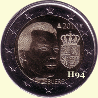 2 Euro LUXEMBURG 2010 " Henri und Wappen "
