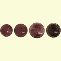 1 , 2 , 5, 10 cent NIEDERLANDE 2005