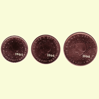 1 , 2 , 5 cent NIEDERLANDE 2001