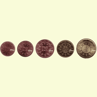 1 , 2 , 5 , 10 , 20 cent PORTUGAL 2005 1 , 2 , 5 , 10 , 20 cent PORTUGAL 2005