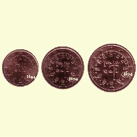 1 , 2 , 5 cent PORTUGAL 2002