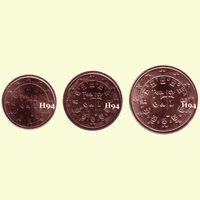 1 , 2 , 5 cent PORTUGAL 2006