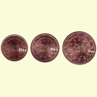 1 , 2 , 5 cent PORTUGAL 2009