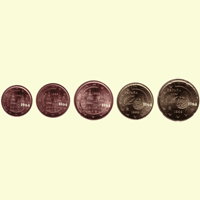 1 , 2 , 5 , 10 , 20 cent SPANIEN 1999 1 , 2 , 5 , 10 , 20 cent SPANIEN 1999