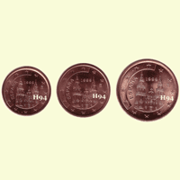 1 , 2 , 5 cent SPANIEN 1999