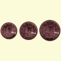 1 , 2 , 5 cent SPANIEN 2010